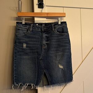 Kut from the Kloth Dark Blue Distressed Mini Skirt